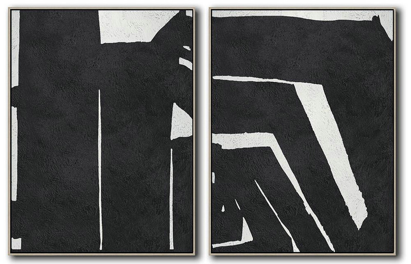 Original Artwork Extra Large Abstract Painting,Set Of 2 Minimal Painting On Canvas - Contemporary Canvas Paintings